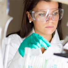 Chemist performing custom synthesis