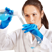 Chemist working on process design and improvement.