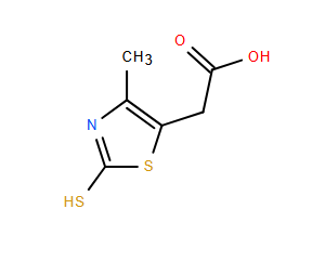 2-Mercapto-4-methyl-5-thiazoleacetic acid