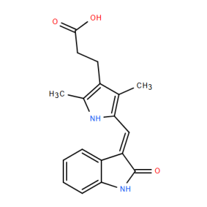 2,4-Dimethyl-5-[(1,2-dihydro-2-oxo-3H-indol-3-ylidene)methyl]-pyrrole-3-propanoic acid - CAS # 245036-27-5 - .5G