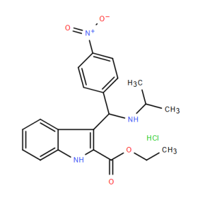 Ethyl 3-[isopropylamino-(4-nitrophenyl)-methyl]-1H-indole-2-carboxylate HCl