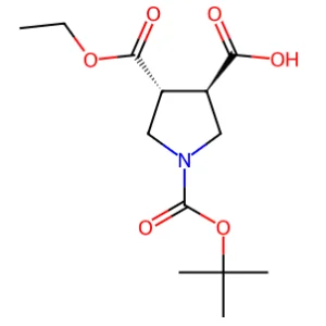 trans-1-Boc-3,4-pyrrolidinedicarboxylic acid, 3-ethyl ester – CAS 252919-44-1